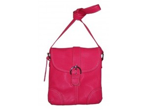 Pocketbook / Purse #43 Messenger Bag Buckle Design Hot Pink